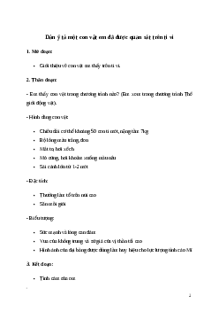 Văn mẫu Dàn ý tả một con vật em đã được quan sát trên ti vi hoặc phim ảnh | Kết nối tri thức
