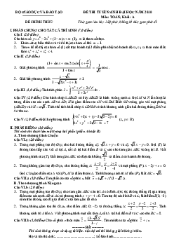 Đề thi và đáp án môn Toán khối A năm 2010