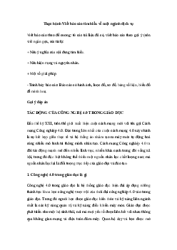 Địa lí 10 Bài 38: Thực hành Viết báo cáo tìm hiểu về một ngành dịch vụ - Kết Nối Tri Thức