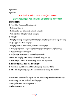 Giáo án Tin Học 6 cánh diều cả năm phương pháp mới