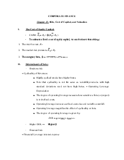Corporate Finance Chap 13