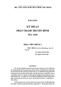 Bài giảng chi tiết môn Kỹ thuật phát thanh truyền hình | Học viện Công nghệ Bưu chính Viễn thông