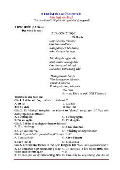 Đề thi giữa học kì 1 Ngữ văn lớp 7 chân trời sáng tạo (có đáp án và ma trận)