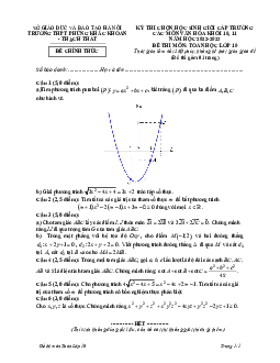 Đề học sinh giỏi Toán 10 năm 2022 – 2023 trường THPT Phùng Khắc Khoan – Hà Nội