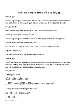 Giải Toán 10 Bài 2: Định lí Côsin và định lí Sin | Chân trời sáng tạo