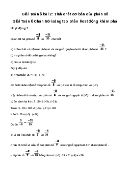 Giải Toán 6 Bài 2: Tính chất cơ bản của phân số sách Chân Trời Sáng Tạo