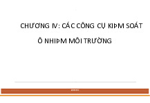 Chương 4 Các công cụ kiểm soát ô nhiễm môi trường môn Cơ sở Toán cho nhà kinh tế 1  | Học viện Nông nghiệp Việt Nam