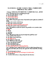 Đề cương môn Triết học Mac- Lênin - Trường Đại học Văn Hiến.