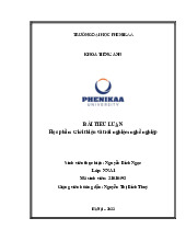 Bài tiểu luận môn học Giới thiệu và trải nghiệm nghề nghiệp | Trường Đại học Phenikaa | Khoa Tiếng Anh