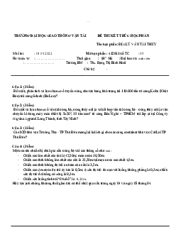 Đề thi địa lý vận tải thủy