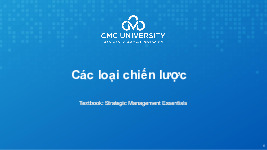 Các loại chiến lược môn Strategic Management | Trường Đại học Thăng Long