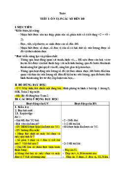 Giáo án Toán 2 sách Kết nối tri thức với cuộc sống (Cả năm) | Tuần 1