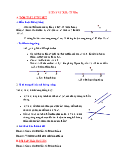 Tóm tắt lý thuyết và bài tập trắc nghiệm điểm và đường thẳng