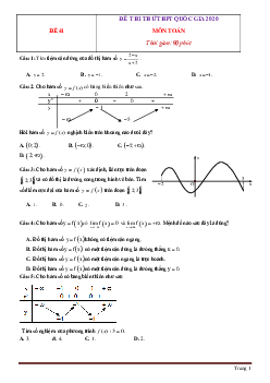 TOP 8 đề thi thử tốt nghiệp THPT QG Toán 2020 -Tập 5 (có đáp án và lời giải)