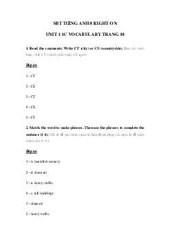 Sách bài tập Right on 8 unit 1 1c Vocabulary