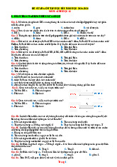 Đề Cương Ôn Tập Học Kỳ 1 Sinh 12 Chân Trời Sáng Tạo 2025-2026