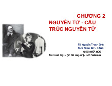 Chương 2 Cấu Trúc Nguyên Tử | Môn Cơ sở lý thuyết Hoá Học - Đại học Sư phạm Thành phố Hồ Chí Minh