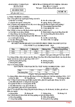 Đề thi hk2 môn địa 10 sở gd&đt quảng nam 2020-2021 (có đáp án)