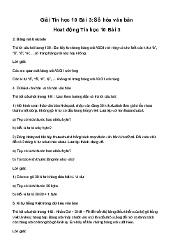 Giải Tin học 10 Bài 3: Số hóa văn bản | Cánh diều