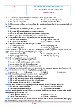 Bộ đề thi thử tốt nghiệp THPT 2022 GDCD (có đáp án và lời giải chi tiết)
