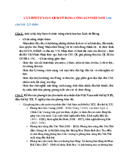 Đề cương ôn tập câu hỏi tự luận Lịch sử Đảng (có đáp án)