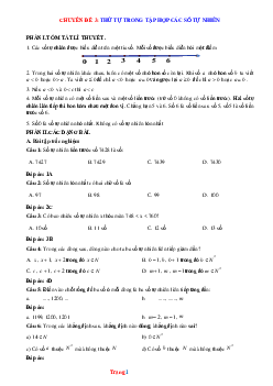 Chuyên đề thứ tự trong tập hợp các số tự nhiên Toán 6 (có lời giải chi tiết)