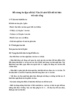 Đề cương ôn tập học kì 2 môn Ngữ văn 10 Kết nối tri thức