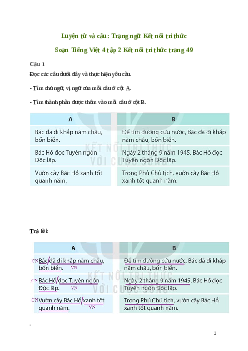 Soạn bài Luyện từ và câu: Trạng ngữ | Kết nối tri thức