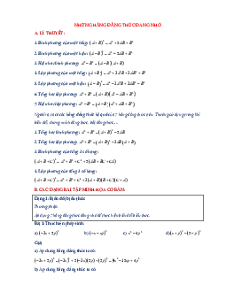 Chuyên đề những hằng đẳng thức đáng nhớ