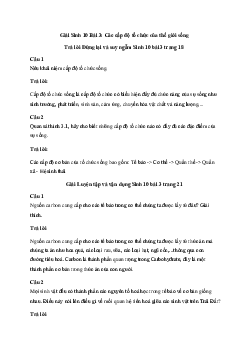 Sinh học 10 Bài 3: Các cấp độ tổ chức của thế giới sống - Kết Nối Tri Thức
