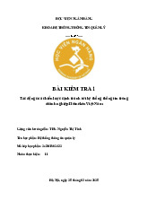 Bài kiểm tra 1: Tác động của chiến lược cạnh tranh tới hệ thống thông tin trong doanh nghiệp Heineken Việt Nam môn Hệ thống thông tin quản lý | Học viện Ngân hàng