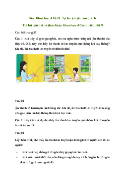 Giải Khoa học lớp 4 Bài 9: Sự lan truyền âm thanh | Cánh diều