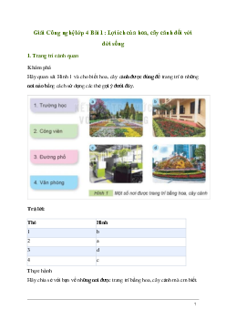 Giải Công nghệ lớp 4 Bài 1: Lợi ích của hoa, cây cảnh đối với đời sống | Kết nối tri thức