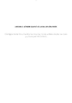 CHƯƠNG 2: SỨ MỆNH LỊCH SỬ CỦA GIAI CẤP CÔNG NHÂN | Chủ Nghĩa Xã Hội Khoa Học| Đại học Khoa học Xã hội và Nhân văn, Đại học Quốc gia Thành phố HCM