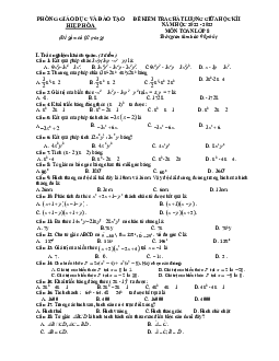 Đề giữa kỳ 1 Toán 8 năm 2022 – 2023 phòng GD&ĐT Hiệp Hòa – Bắc Giang