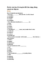 Ôn thi vào lớp 10 chuyên đề Chia dạng đúng của từ có đáp án