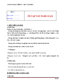 Giáo án dạy thêm Ngữ văn 6 sách Cánh diều  Bài 4