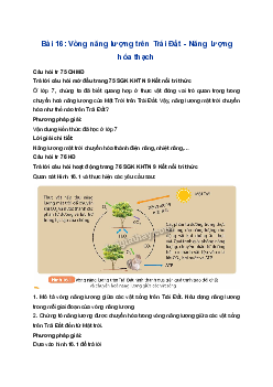 Giải Khoa học tự nhiên 9 Kết nối tri thức Bài 16: Vòng năng lượng trên Trái Đất - Năng lượng hóa thạch