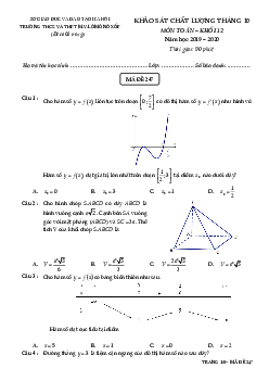 Đề KSCL tháng 10 Toán 12 năm 2019 – 2020 trường M.V Lômônôxốp – Hà Nội