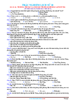 Trắc nghiệm Lịch Sử 10 Bài 15: Thời kỳ bắc thuộc và cuộc đấu tranh giành độc lập dân tộc (có đáp án)