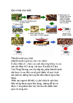 Quy trình sản xuất -Summary