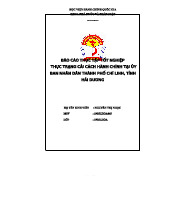 Báo cáo thực tập tốt nghiệp: Cải cách hành chính tại UBND Chí Linh