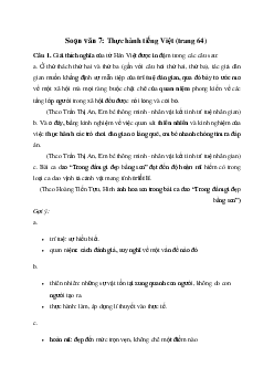 Thực hành tiếng Việt trang 64 | Soạn văn 7 Chân trời sáng tạo