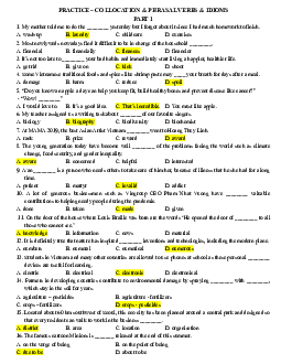 Đề cương: Collocation, Phrasal verbs, Idioms