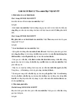 Giải Sử 10 Bài 12: Văn minh Đại Việt KNTT