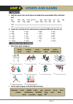 Bài tập Tiếng Anh 6 chương trình mới Bài 8: Sports And Games (có đáp án)-Mai Lan Hương-Hà Thanh Uyên
