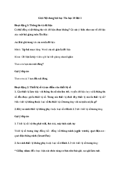 Tin học 10 Bài 1: Thông tin và xử lí thông tin - Kết Nối Tri Thức