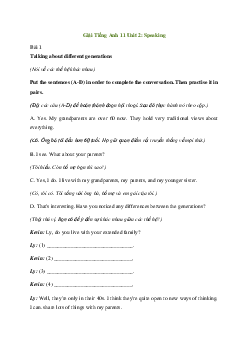 Giải Tiếng Anh 11 Unit 2: Speaking