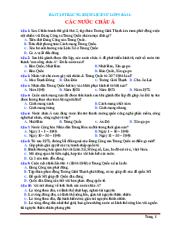 TOP 20 câu trắc nghiệm Lịch sử 9 bài 4: Các nước Châu Á (có đáp án)