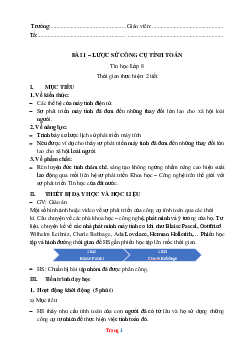 Giáo Án Hoc Kì 1 môn Tin Học 8 -KNTT năm học 2023-2024